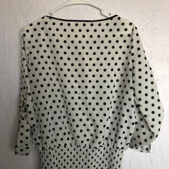 MICHAEL KORS BLACK POLKA DOT SIZE S BLOUSE - Picture 4 of 5